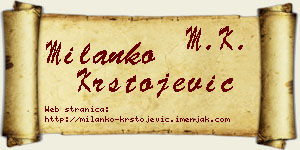 Milanko Krstojević vizit kartica